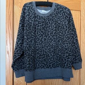 Maurices Charcoal Animal Print Sweater
